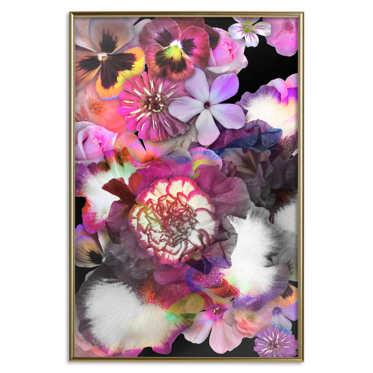 Wall Poster Harmony of Colors - composition with various colorful flowers on a black background 117997 additionalImage 20