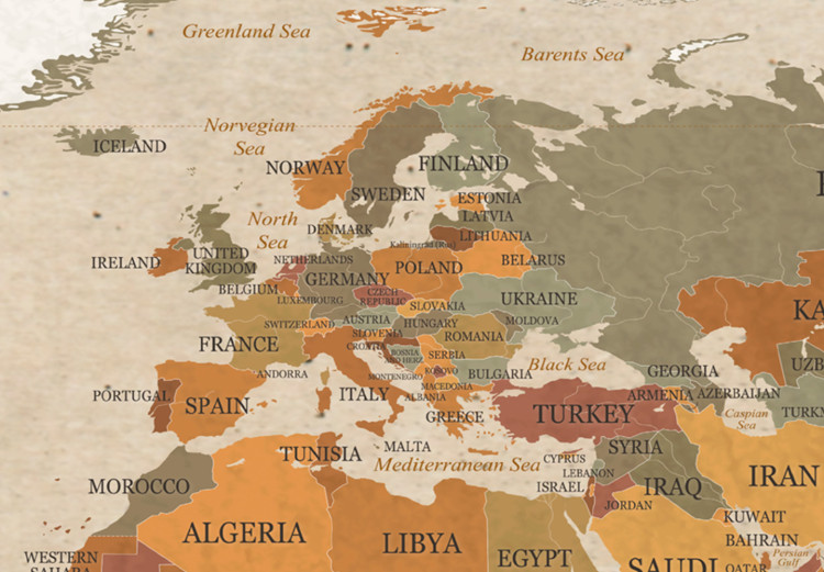 Canvas World Map: Beige Chic (3 Parts) 122197 additionalImage 5