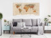 Canvas World Map: Beige Chic (3 Parts) 122197 additionalThumb 3