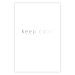 Wall Poster Keep Calm - black fading English text on a white background 122897