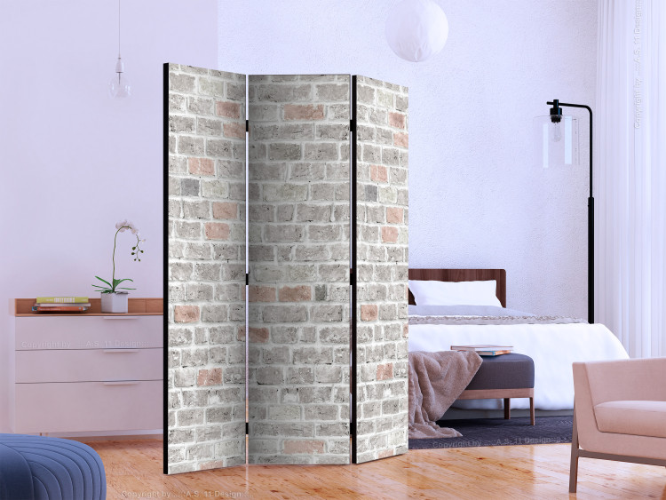 Room Divider Spring Shade - texture of gray brick with orange accents 122997 additionalImage 2