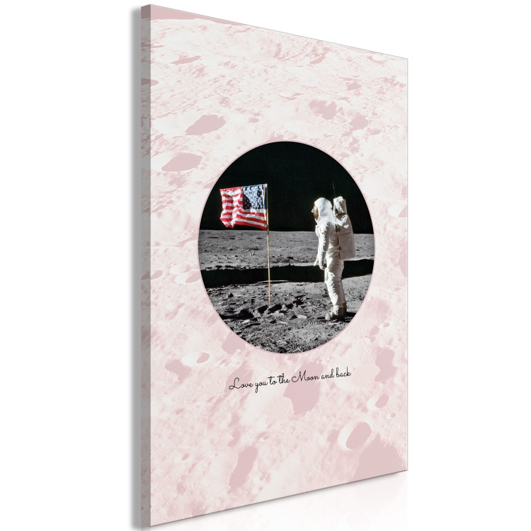 Canvas Astronaut on the moon - composition of a photo and the English caption 123197 additionalImage 2