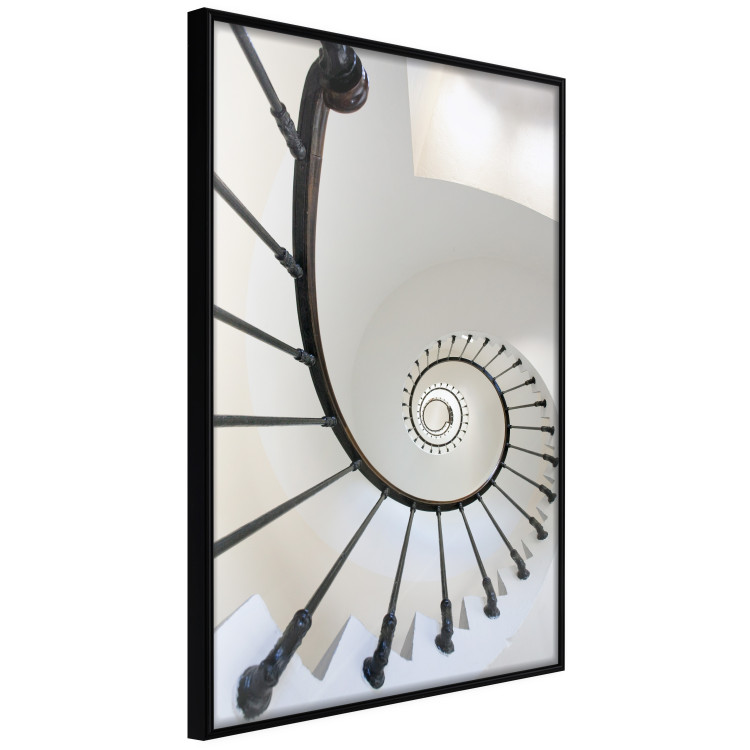 Poster Infinite Stairs - architecture of white stairs with metal railing 123897 additionalImage 10