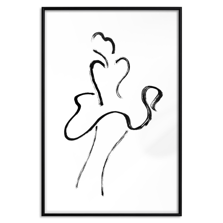Wall Poster Marilyn - black line art of dancing female silhouette on white background 123997 additionalImage 14
