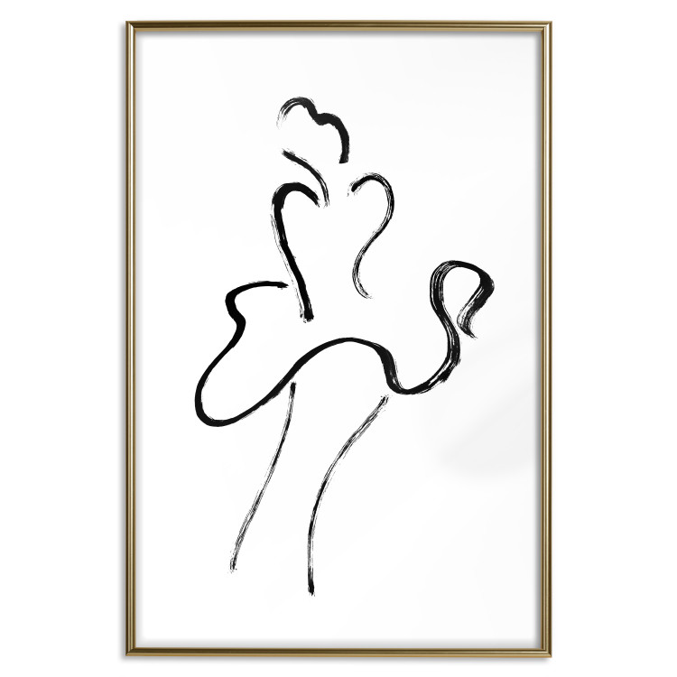 Wall Poster Marilyn - black line art of dancing female silhouette on white background 123997 additionalImage 16