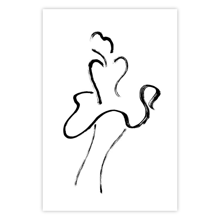 Wall Poster Marilyn - black line art of dancing female silhouette on white background 123997 additionalImage 18