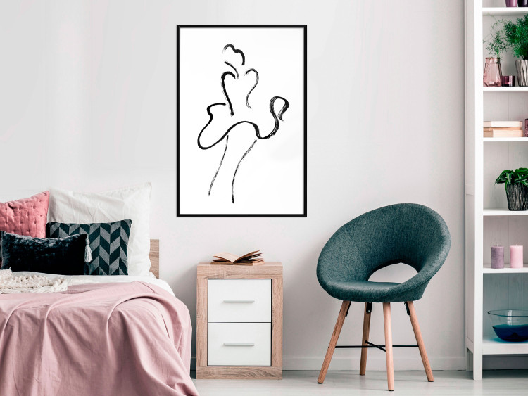 Wall Poster Marilyn - black line art of dancing female silhouette on white background 123997 additionalImage 4