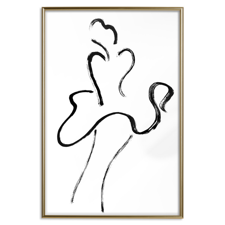 Wall Poster Marilyn - black line art of dancing female silhouette on white background 123997 additionalImage 15