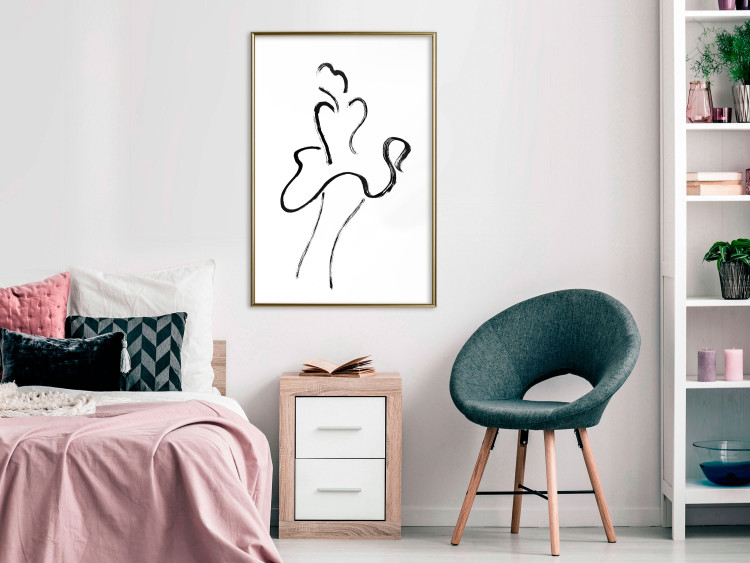 Wall Poster Marilyn - black line art of dancing female silhouette on white background 123997 additionalImage 13