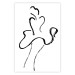 Wall Poster Marilyn - black line art of dancing female silhouette on white background 123997