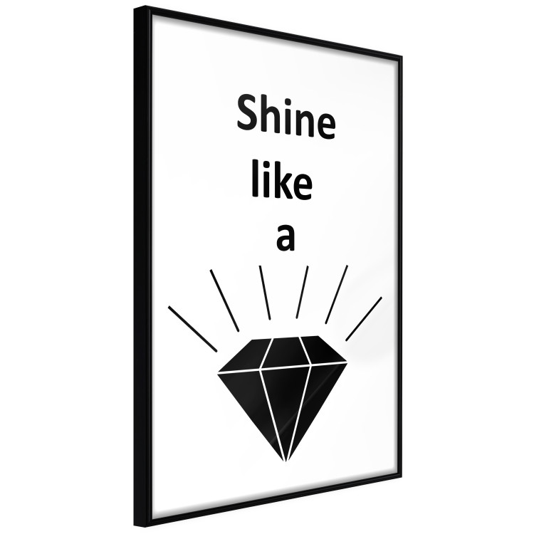 Poster Shine like a Diamond - black and white diamond with English text 125097 additionalImage 10