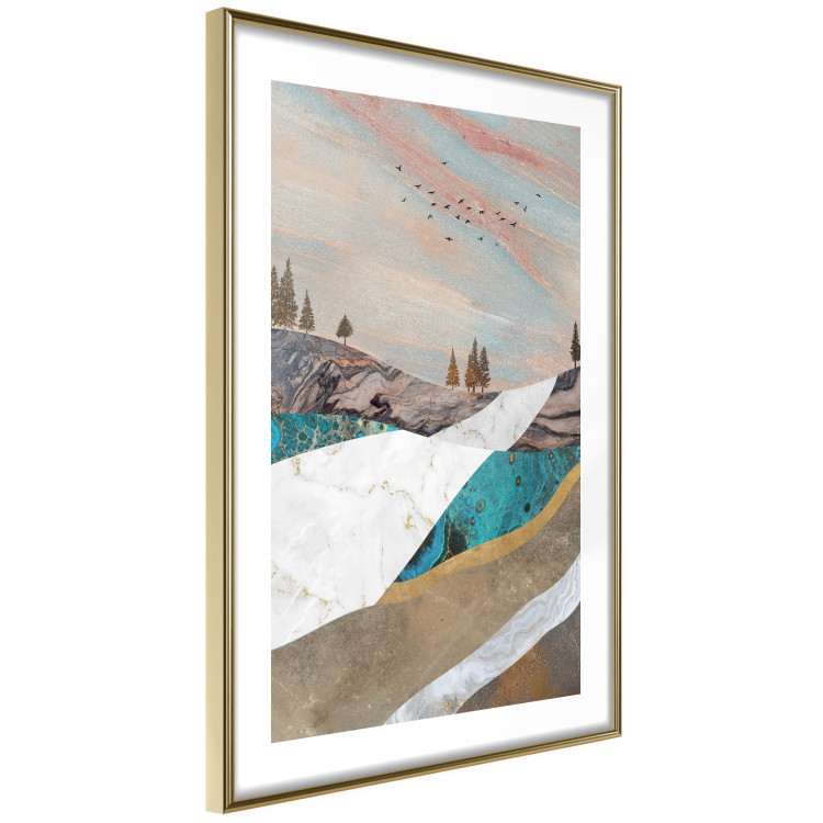 Wall Poster Mountains and Valleys - abstract landscape of a white path against the sky 125897 additionalImage 8