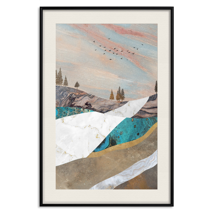 Wall Poster Mountains and Valleys - abstract landscape of a white path against the sky 125897 additionalImage 18