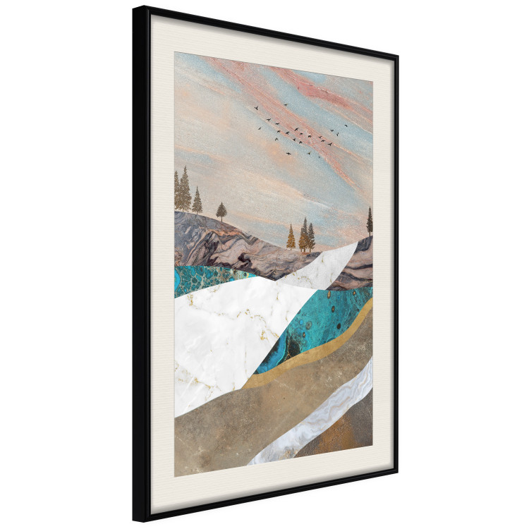Wall Poster Mountains and Valleys - abstract landscape of a white path against the sky 125897 additionalImage 3