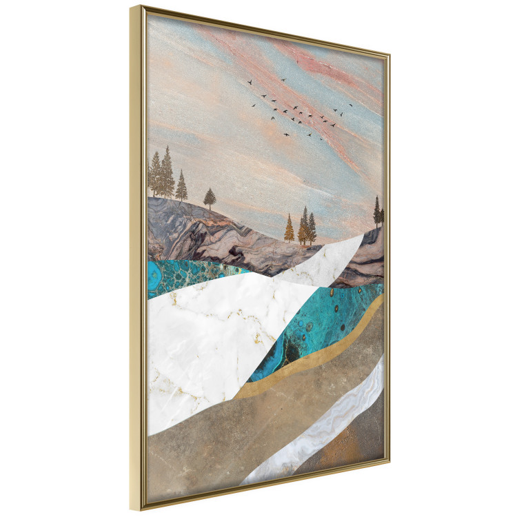 Wall Poster Mountains and Valleys - abstract landscape of a white path against the sky 125897 additionalImage 14