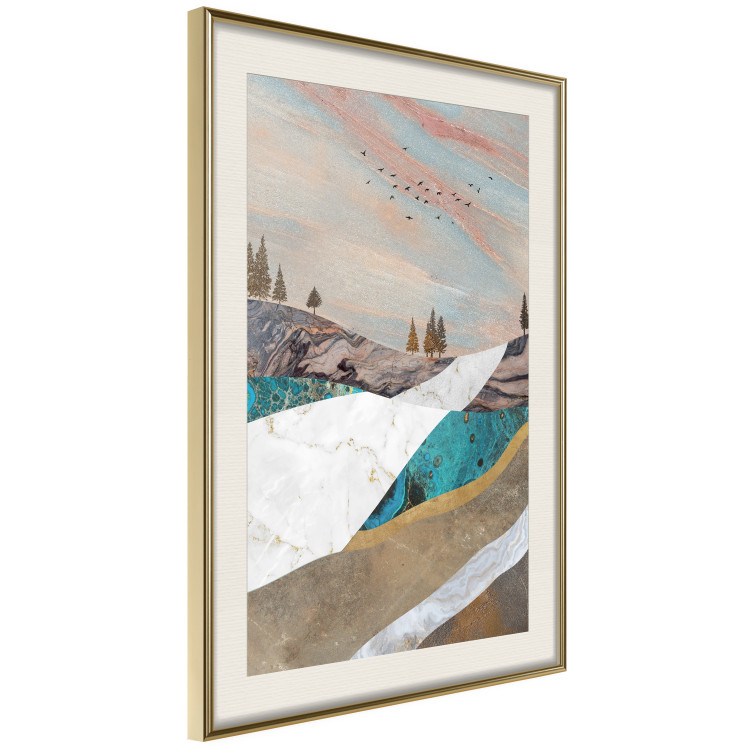 Wall Poster Mountains and Valleys - abstract landscape of a white path against the sky 125897 additionalImage 2