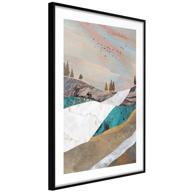 Wall Poster Mountains and Valleys - abstract landscape of a white path against the sky 125897 additionalImage 11
