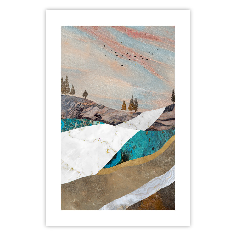 Wall Poster Mountains and Valleys - abstract landscape of a white path against the sky 125897 additionalImage 19
