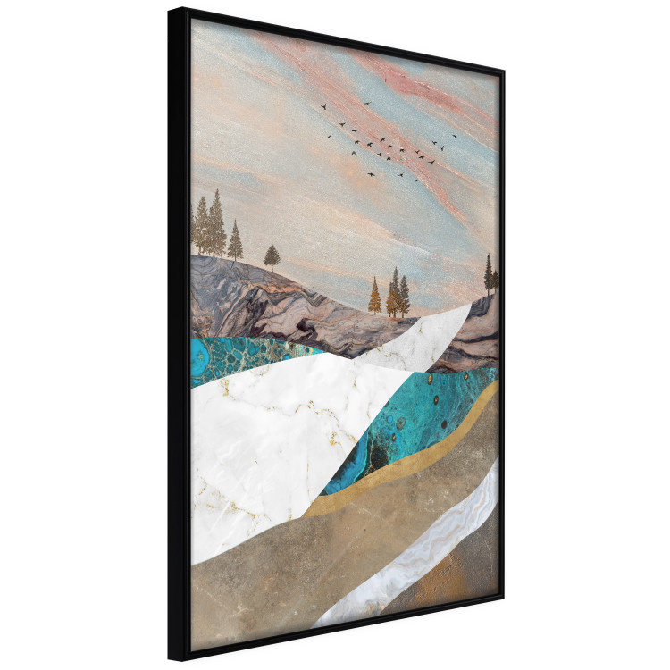 Wall Poster Mountains and Valleys - abstract landscape of a white path against the sky 125897 additionalImage 10