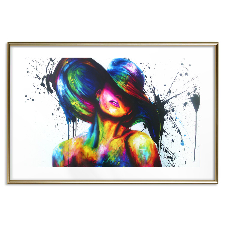 Wall Poster Summer Charms - abstract woman on a white background in a watercolor motif 127097 additionalImage 14