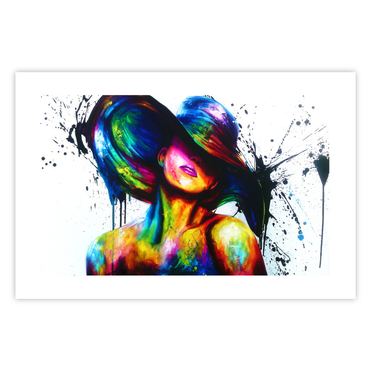 Wall Poster Summer Charms - abstract woman on a white background in a watercolor motif 127097 additionalImage 19