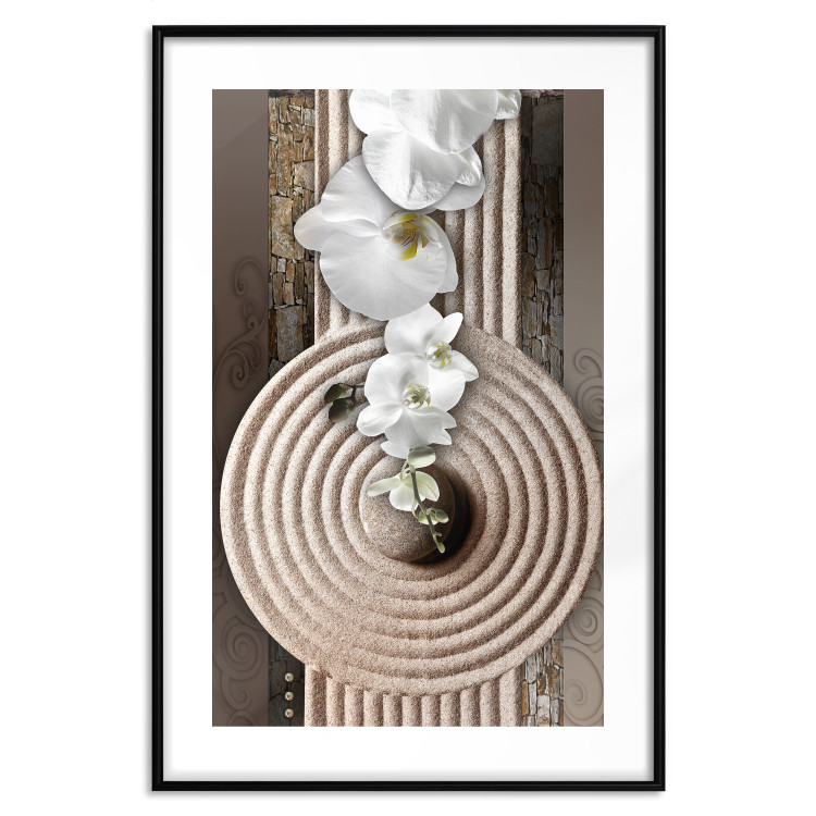 Poster My Respite - oriental stone and white flowers in a zen motif 127397 additionalImage 15