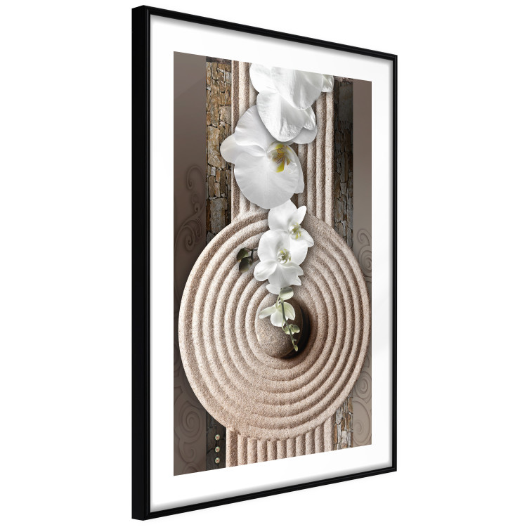 Poster My Respite - oriental stone and white flowers in a zen motif 127397 additionalImage 6