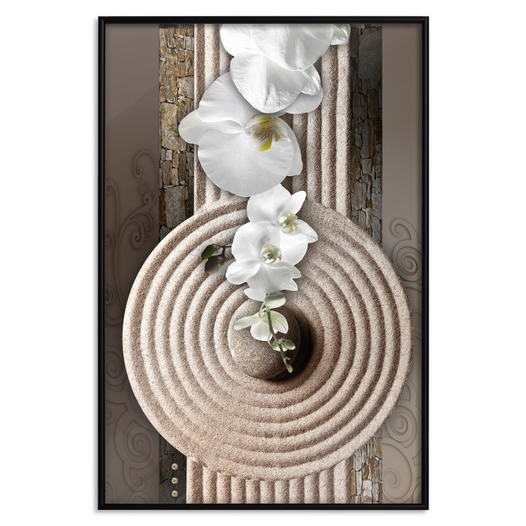 Poster My Respite - oriental stone and white flowers in a zen motif 127397 additionalImage 16