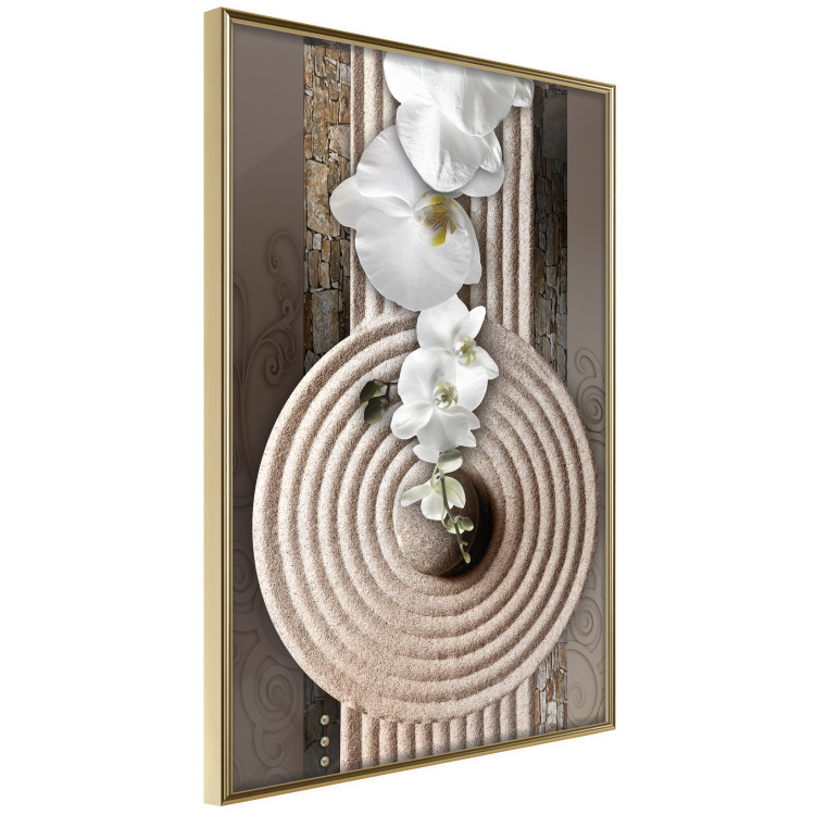 Poster My Respite - oriental stone and white flowers in a zen motif 127397 additionalImage 12