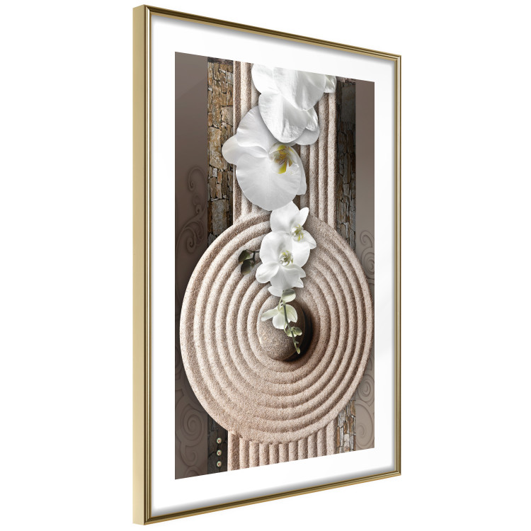 Poster My Respite - oriental stone and white flowers in a zen motif 127397 additionalImage 7