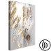 Canvas Print Fallen Angel (1-part) vertical - golden feathers on a gray background 127797 additionalThumb 6