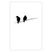Poster Bird Chatter - birds sitting on wires on plain white background 129597 additionalThumb 19