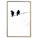 Poster Bird Chatter - birds sitting on wires on plain white background 129597 additionalThumb 17