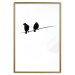 Poster Bird Chatter - birds sitting on wires on plain white background 129597 additionalThumb 14
