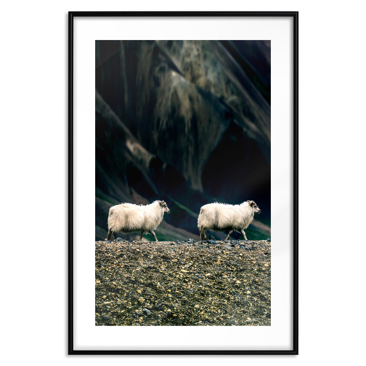 Poster Follow Me! - landscape of walking animals against a blurred green background 130297 additionalImage 15