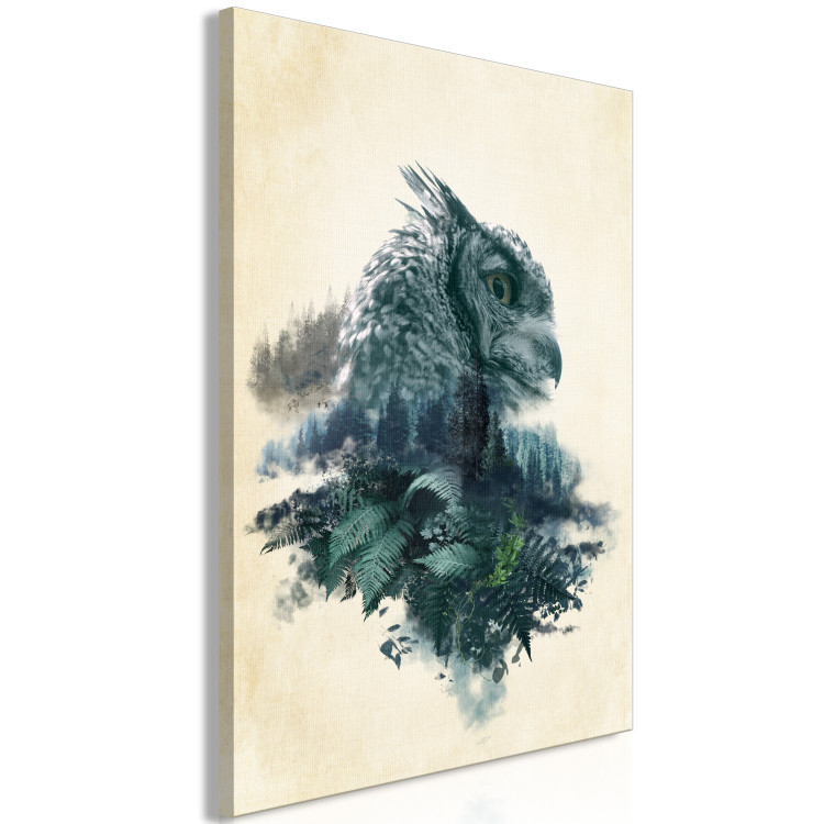 Canvas Print Wisdom of Nature (1-piece) Vertical - abstract depiction of a bird 130397 additionalImage 2