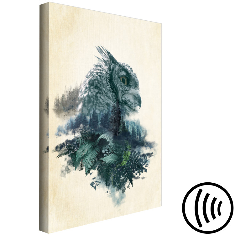Canvas Print Wisdom of Nature (1-piece) Vertical - abstract depiction of a bird 130397 additionalImage 6