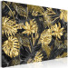 Canvas Print Golden and black tropical leaves - a landscape with a floral motif 131697 additionalThumb 2