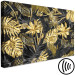 Canvas Print Golden and black tropical leaves - a landscape with a floral motif 131697 additionalThumb 6