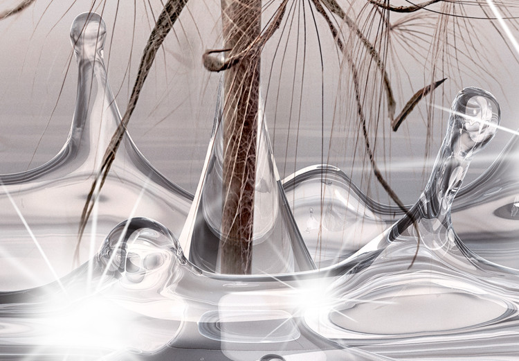 Poster Wind Drops - dandelion in water creating ripples on a light background 132197 additionalImage 11