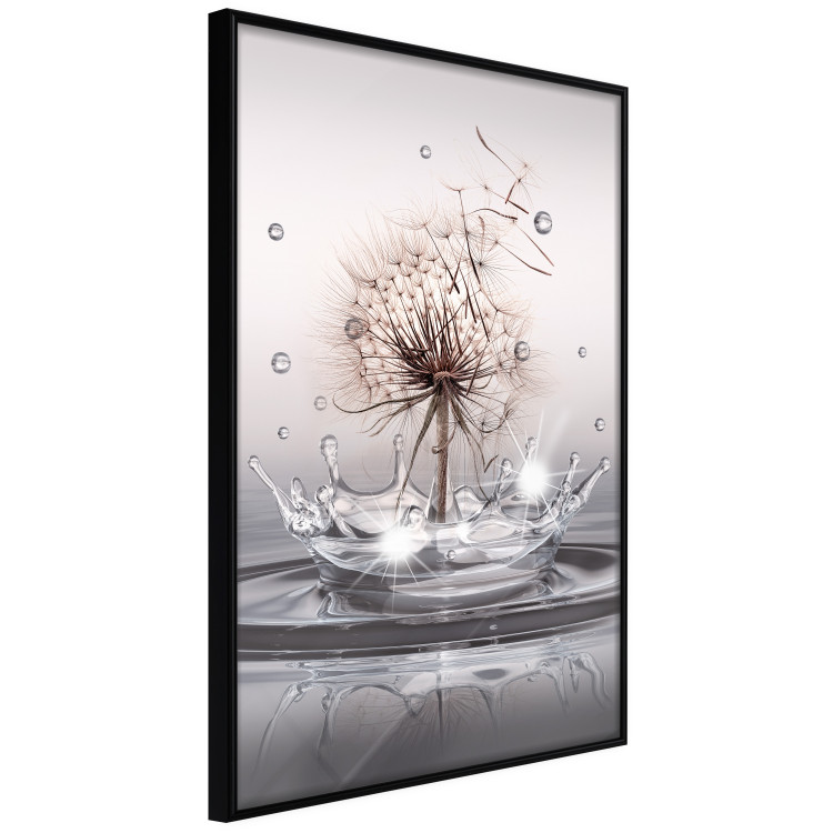 Poster Wind Drops - dandelion in water creating ripples on a light background 132197 additionalImage 13