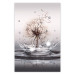 Poster Wind Drops - dandelion in water creating ripples on a light background 132197