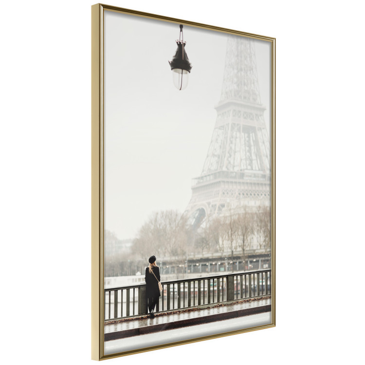 Wall Poster Space of Quiet Moments - woman against the backdrop of the Eiffel Tower in Paris 132297 additionalImage 12