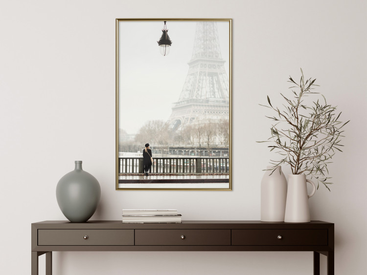 Wall Poster Space of Quiet Moments - woman against the backdrop of the Eiffel Tower in Paris 132297 additionalImage 7