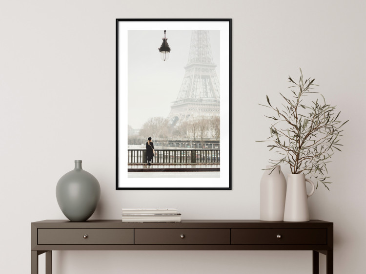 Wall Poster Space of Quiet Moments - woman against the backdrop of the Eiffel Tower in Paris 132297 additionalImage 18