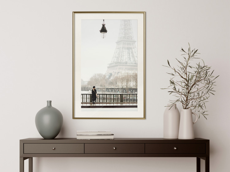Wall Poster Space of Quiet Moments - woman against the backdrop of the Eiffel Tower in Paris 132297 additionalImage 22