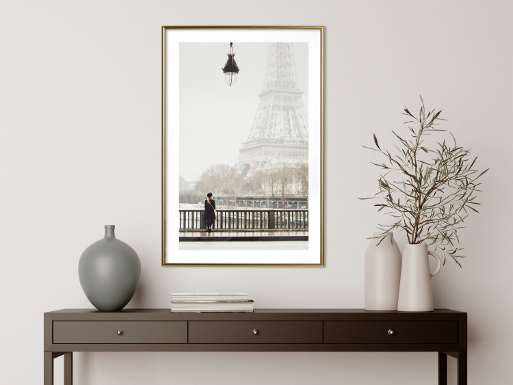 Wall Poster Space of Quiet Moments - woman against the backdrop of the Eiffel Tower in Paris 132297 additionalImage 15