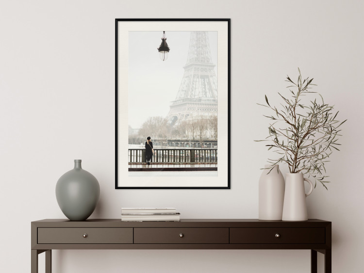 Wall Poster Space of Quiet Moments - woman against the backdrop of the Eiffel Tower in Paris 132297 additionalImage 24