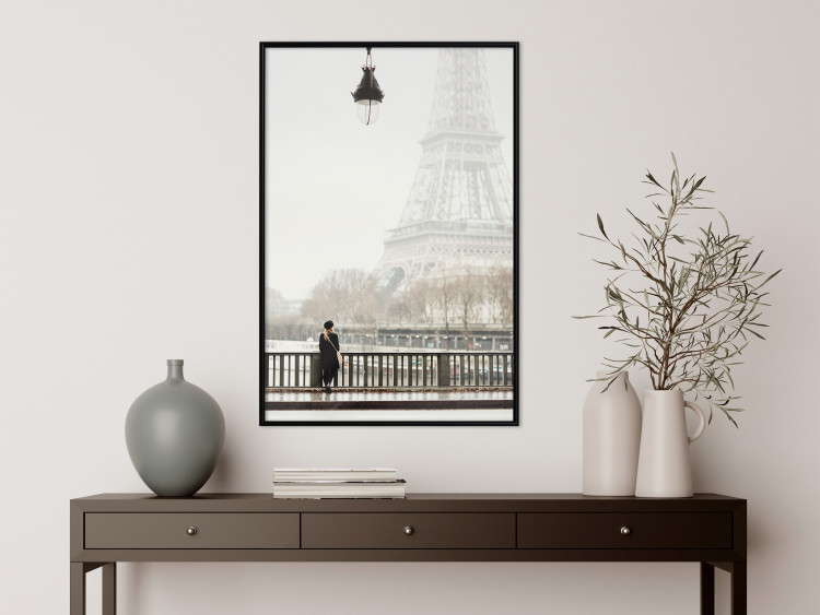 Wall Poster Space of Quiet Moments - woman against the backdrop of the Eiffel Tower in Paris 132297 additionalImage 4