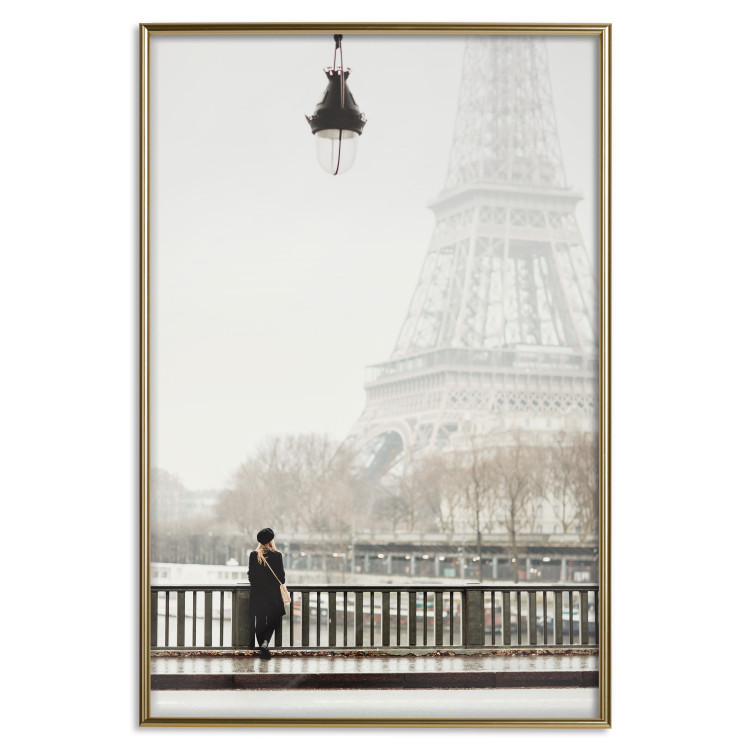 Wall Poster Space of Quiet Moments - woman against the backdrop of the Eiffel Tower in Paris 132297 additionalImage 17